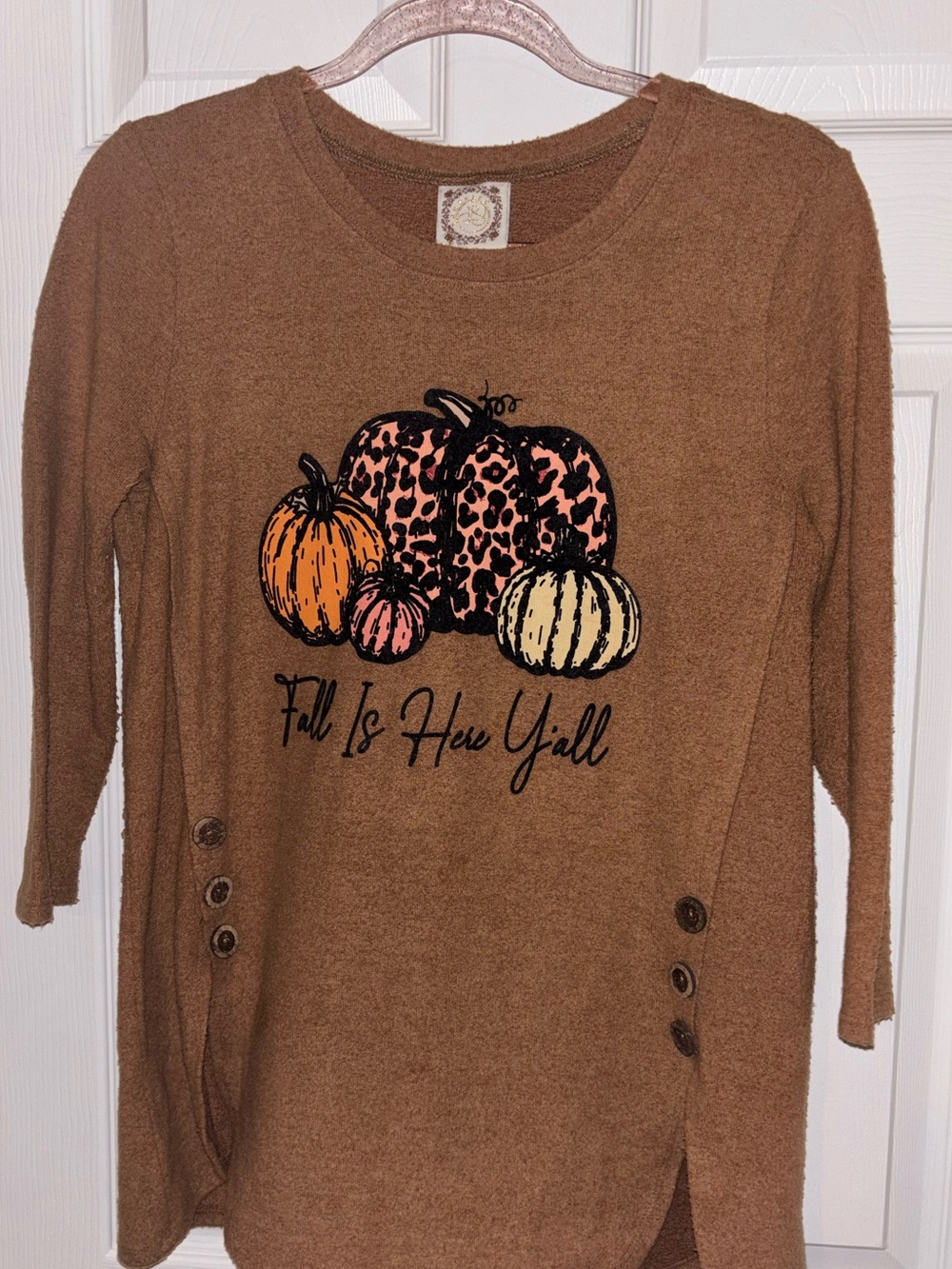 Russell Athletic Brown Fall Pumpkin Graphic Tunic